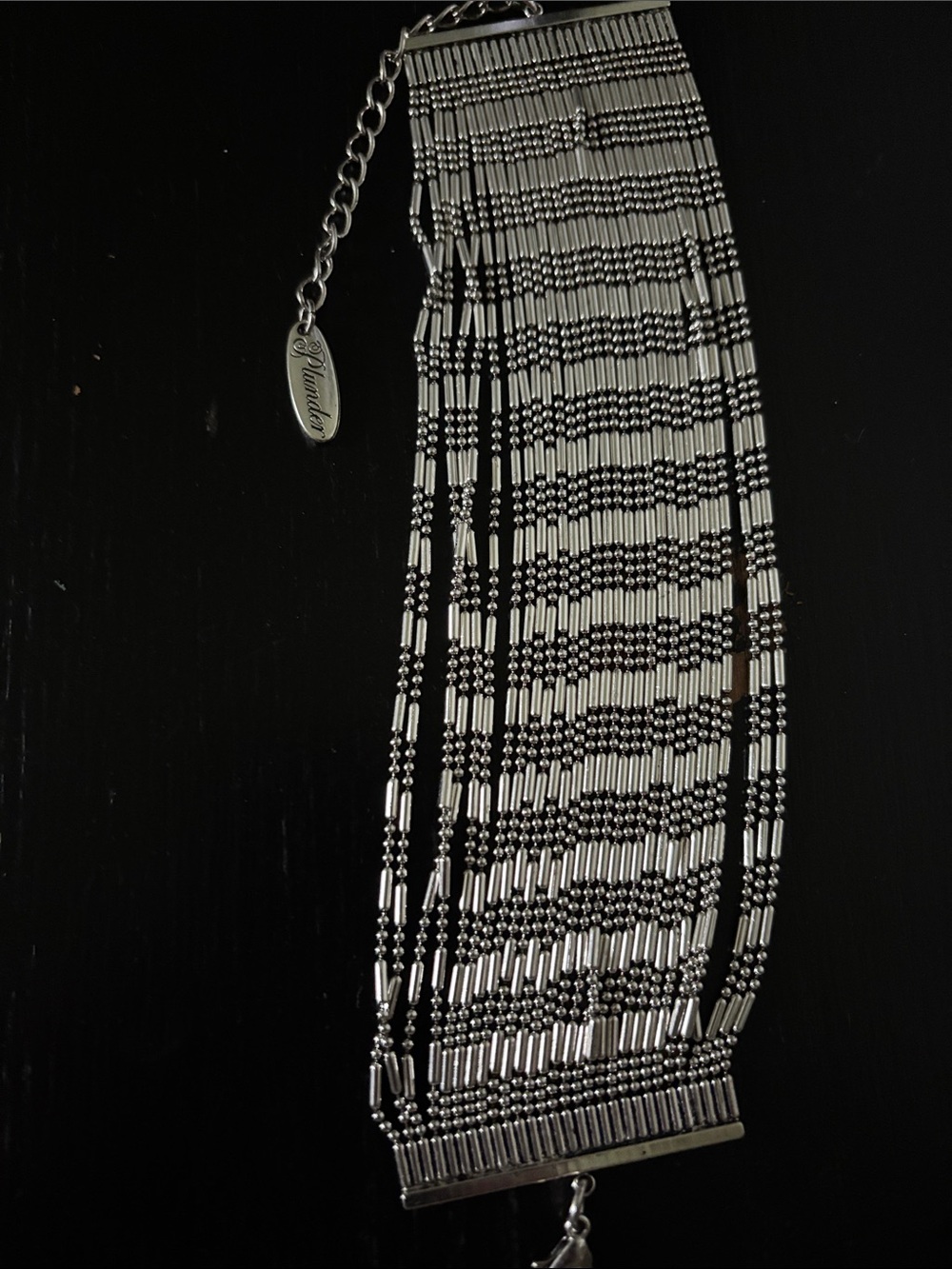 Plunder Silver Multi-Strand Beaded Fringe Bracelet